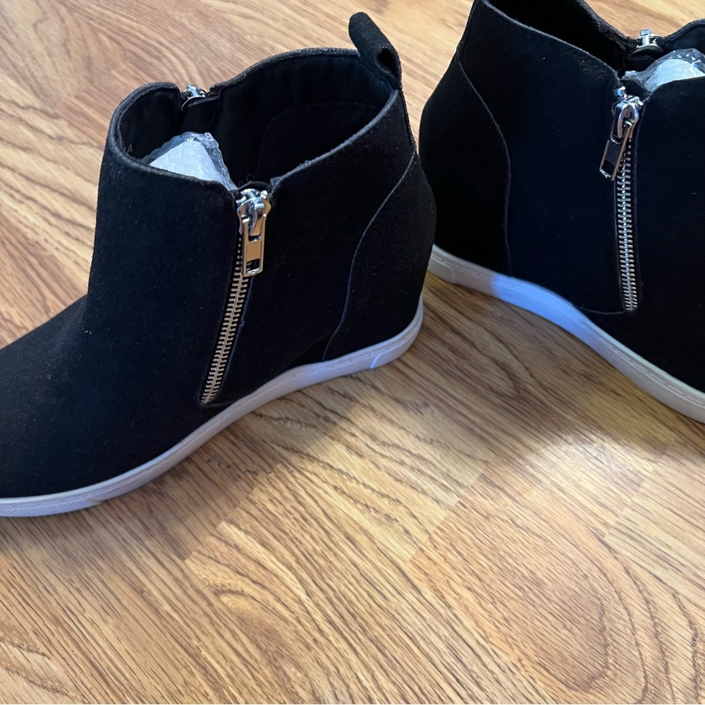 Black Wedge Ankle Boots - Picture 9 of 15